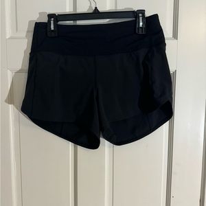 black lulu high rise 4 inch speed up shorts